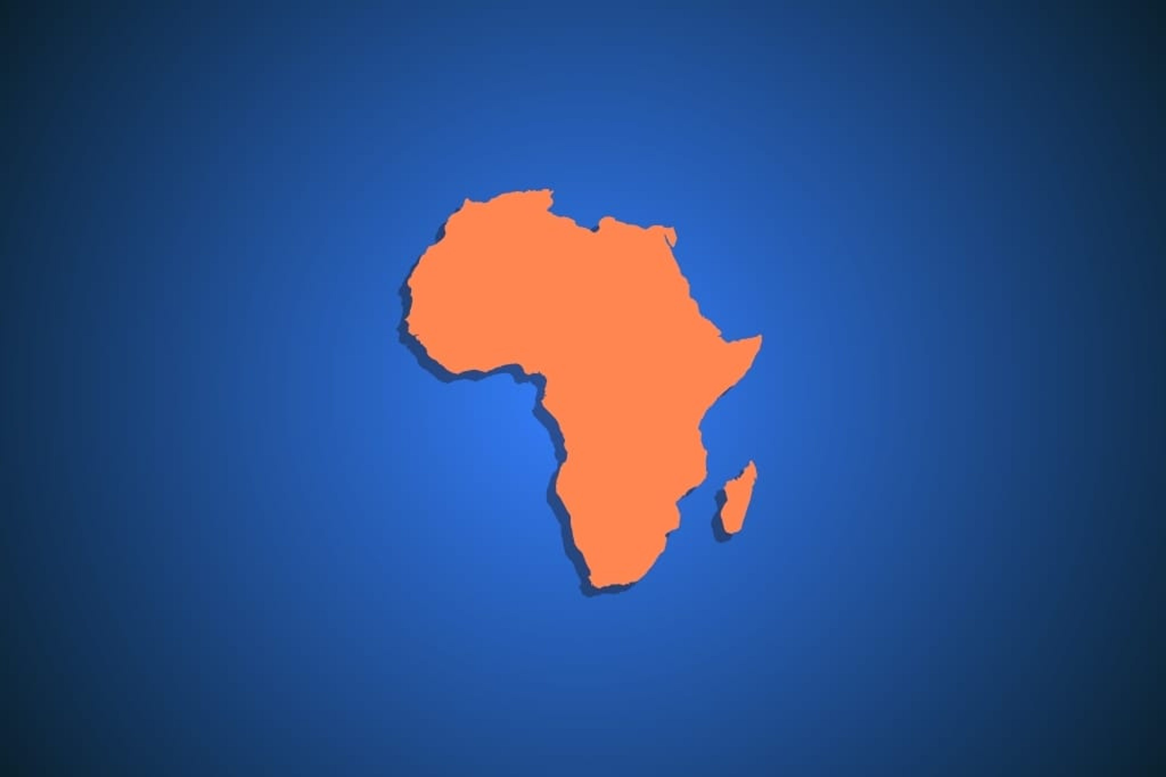 Orange continent of Africa