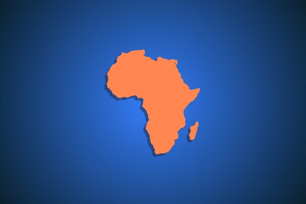 Orange continent of Africa