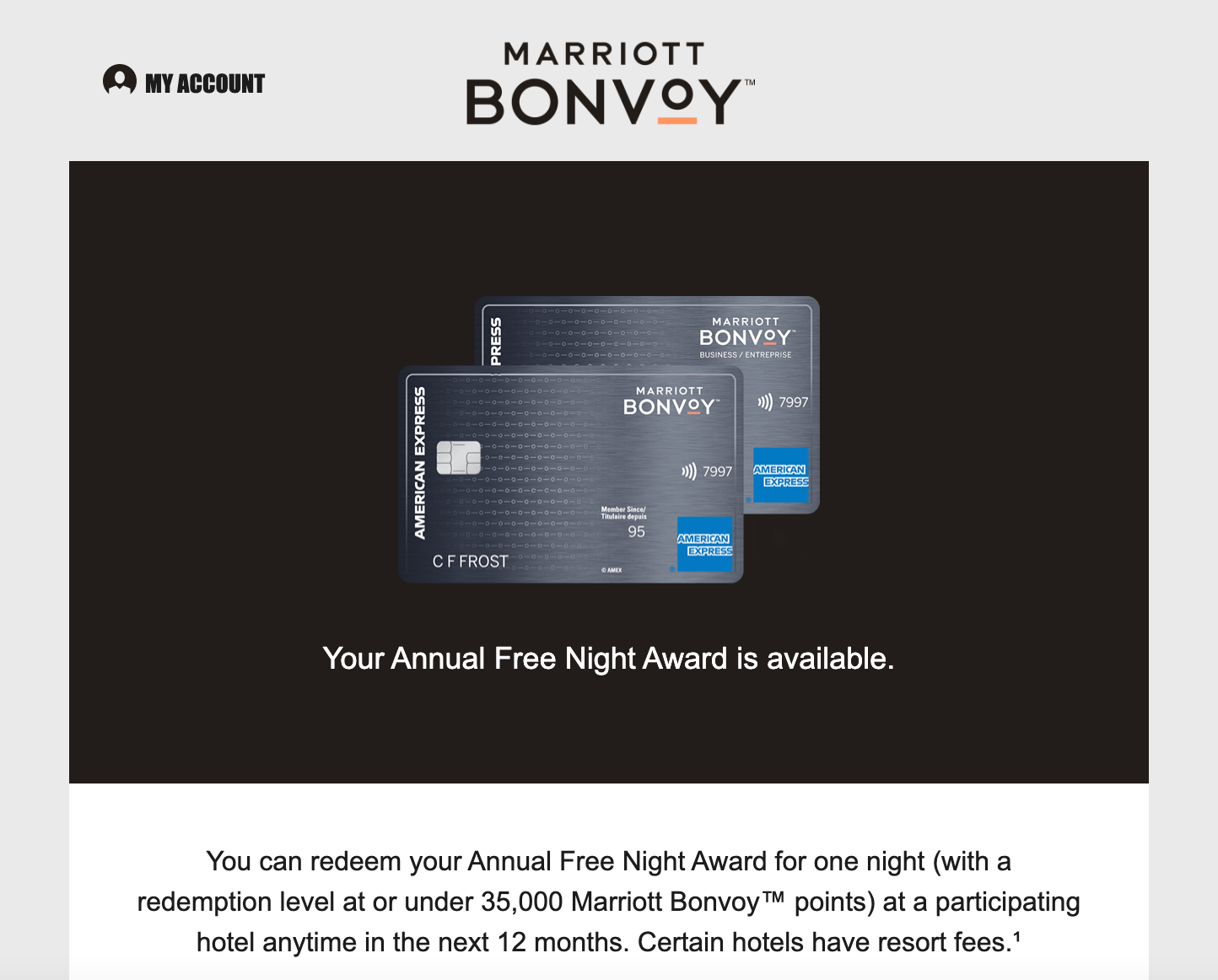 Marriott free night