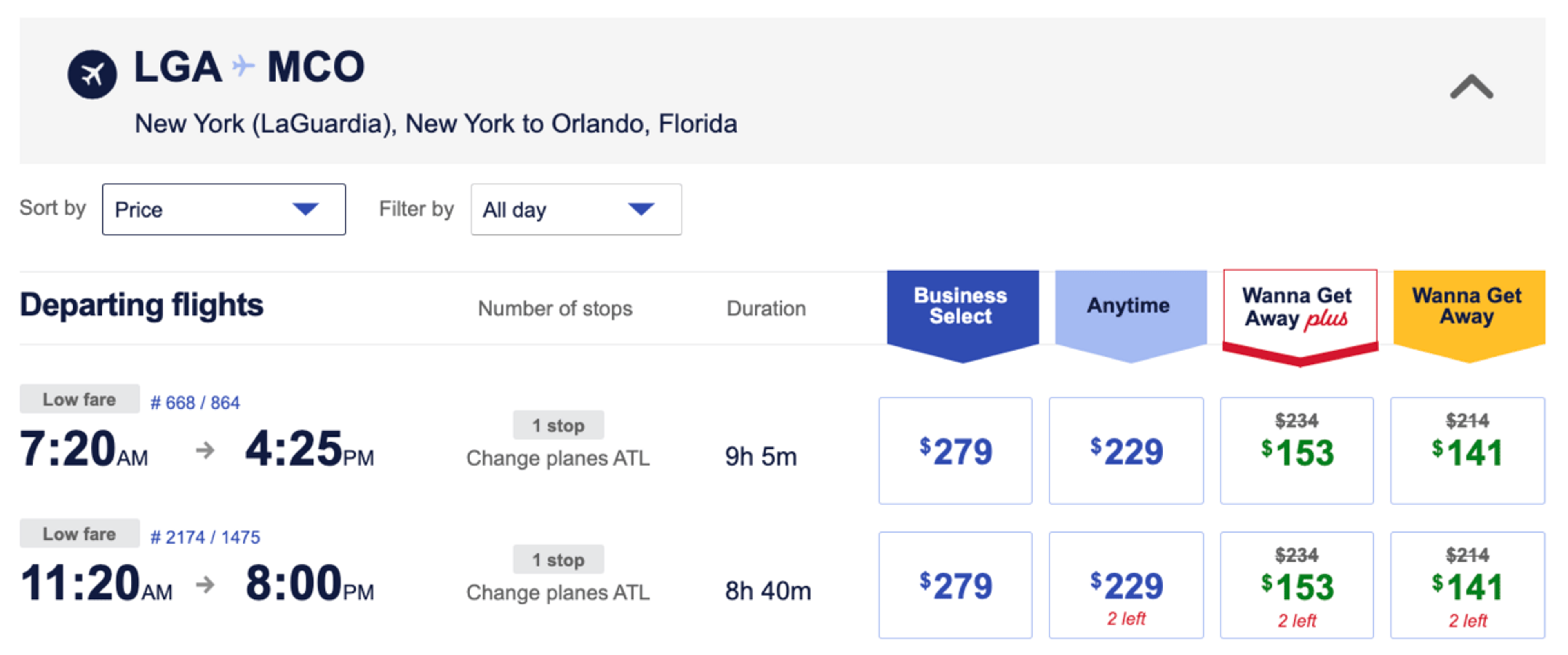 LGA-MCO for $141