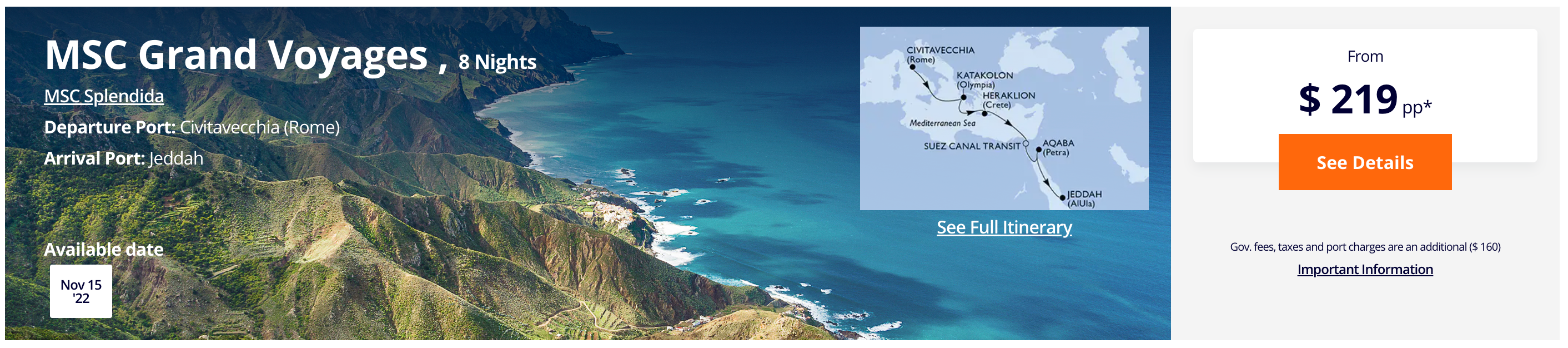 MSC sample cruise