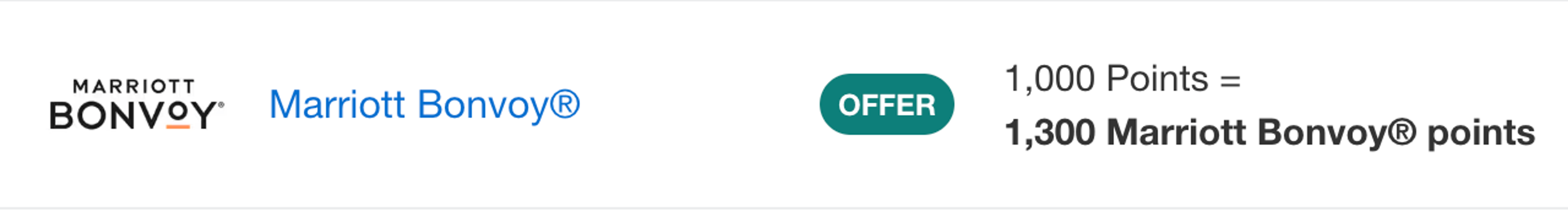 30% transfer bonus to Marriott