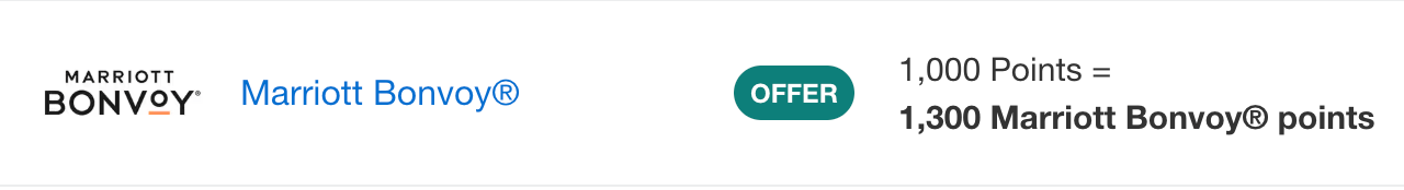 30% transfer bonus to Marriott