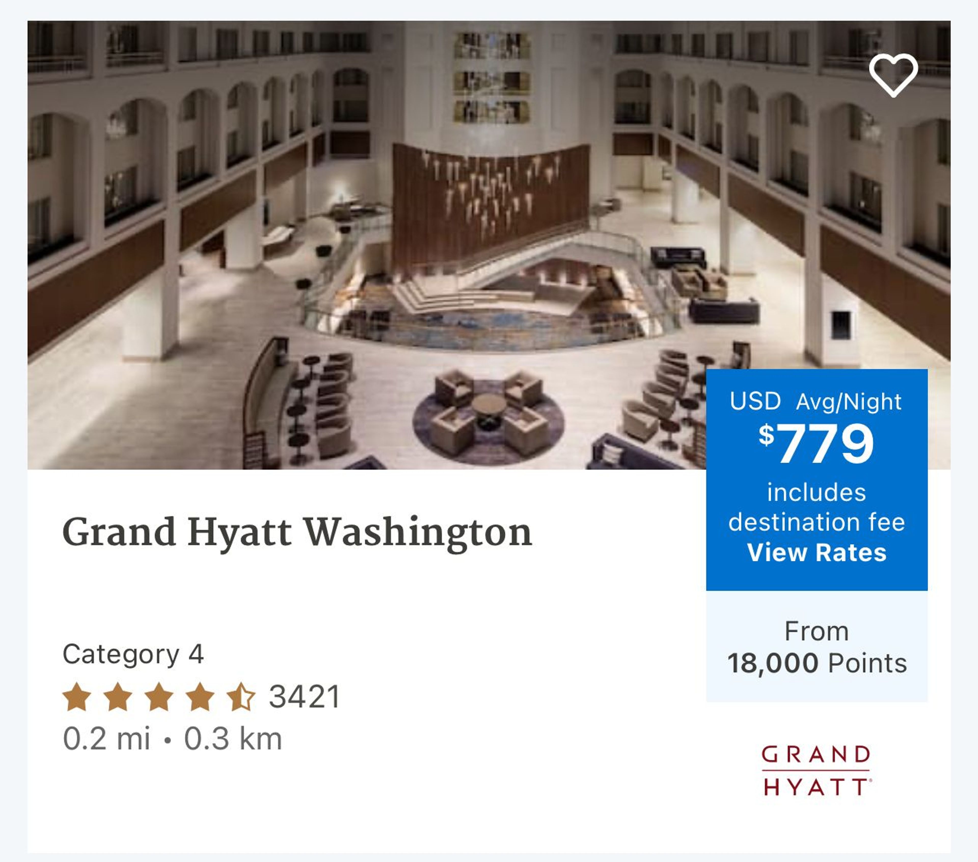 An example of a Hyatt booking that's porssible with a Category 1-4 Free Night Award