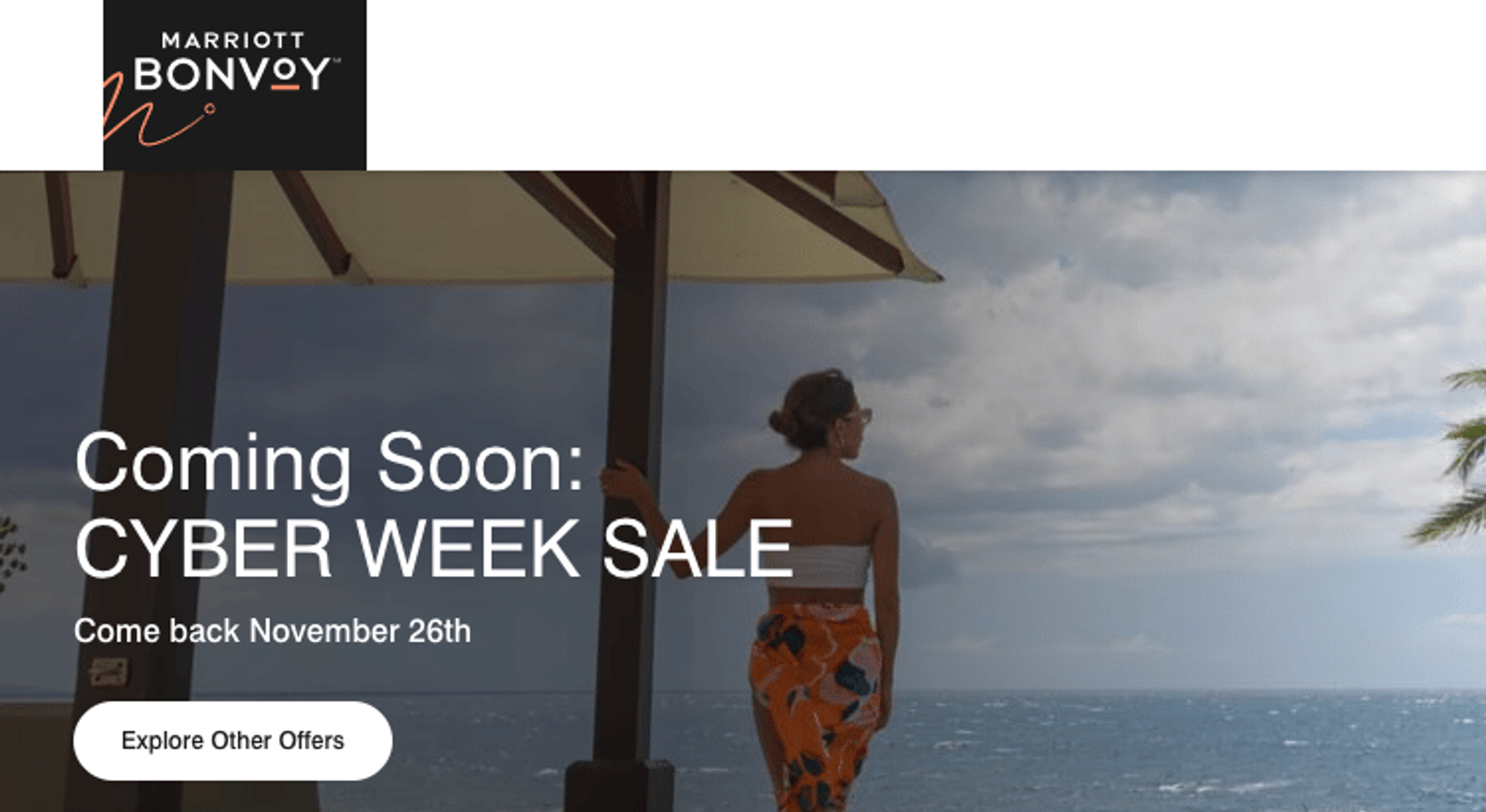 Marriott Cyber Sale landing page