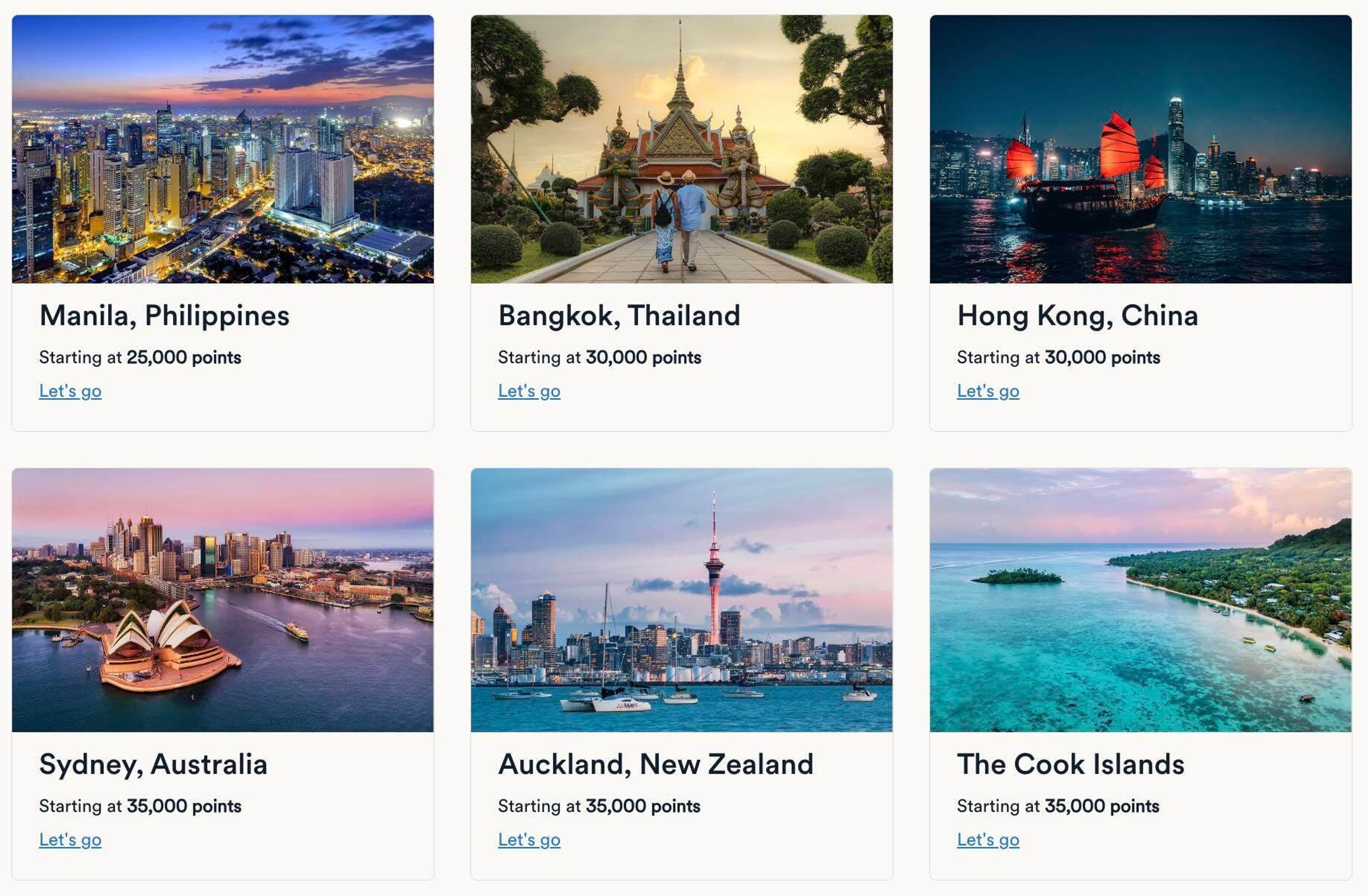 Global Getaways destinations