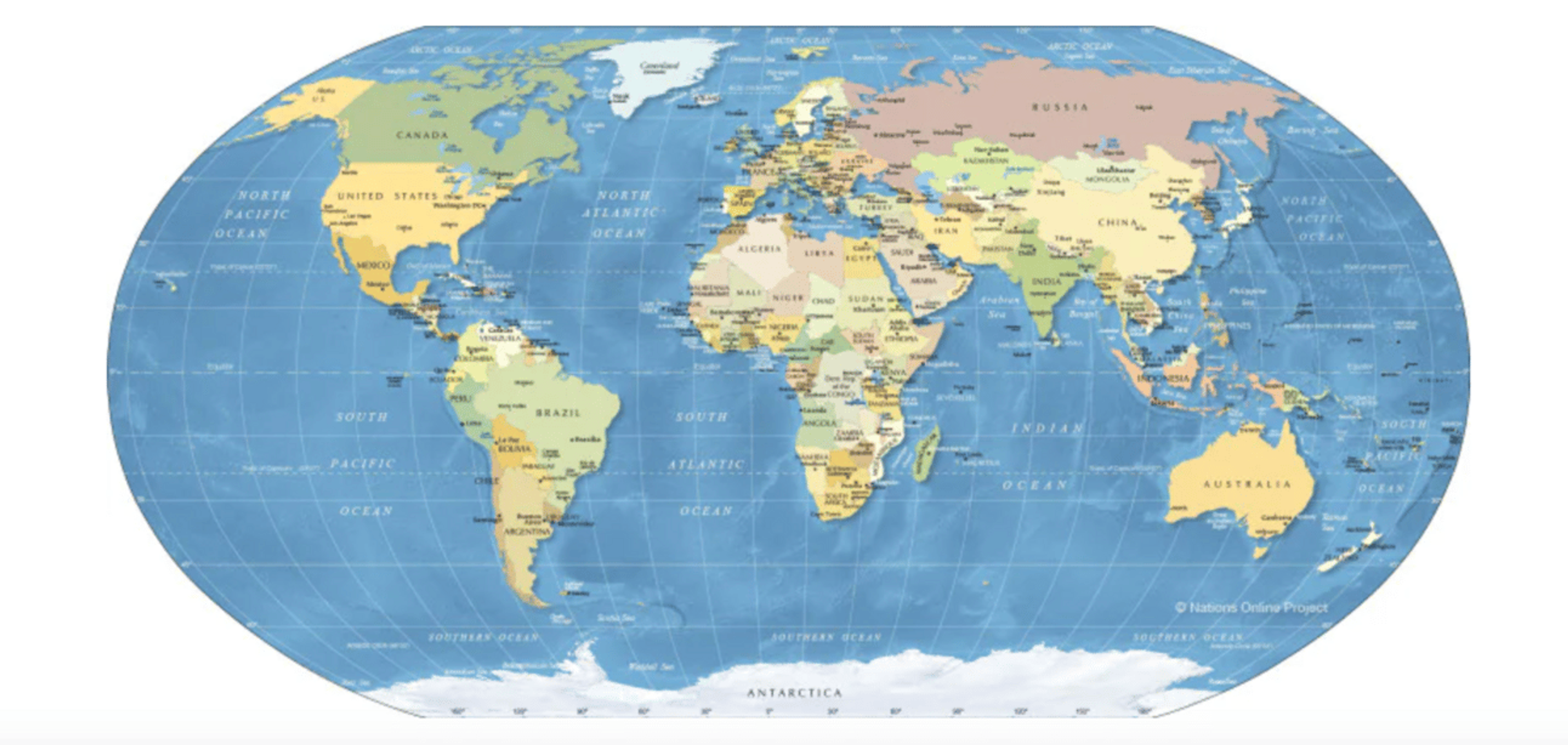 A map of the world