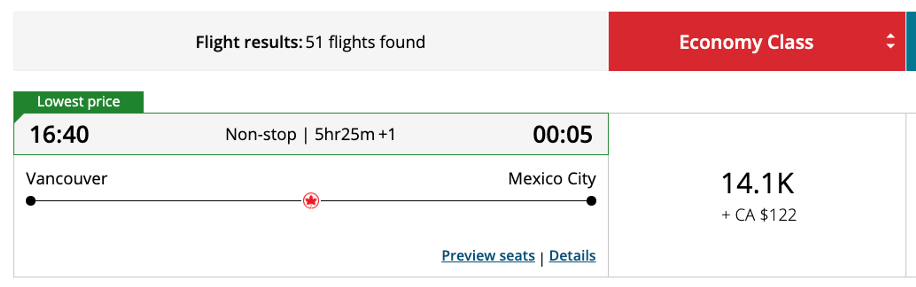 YVR to MEX