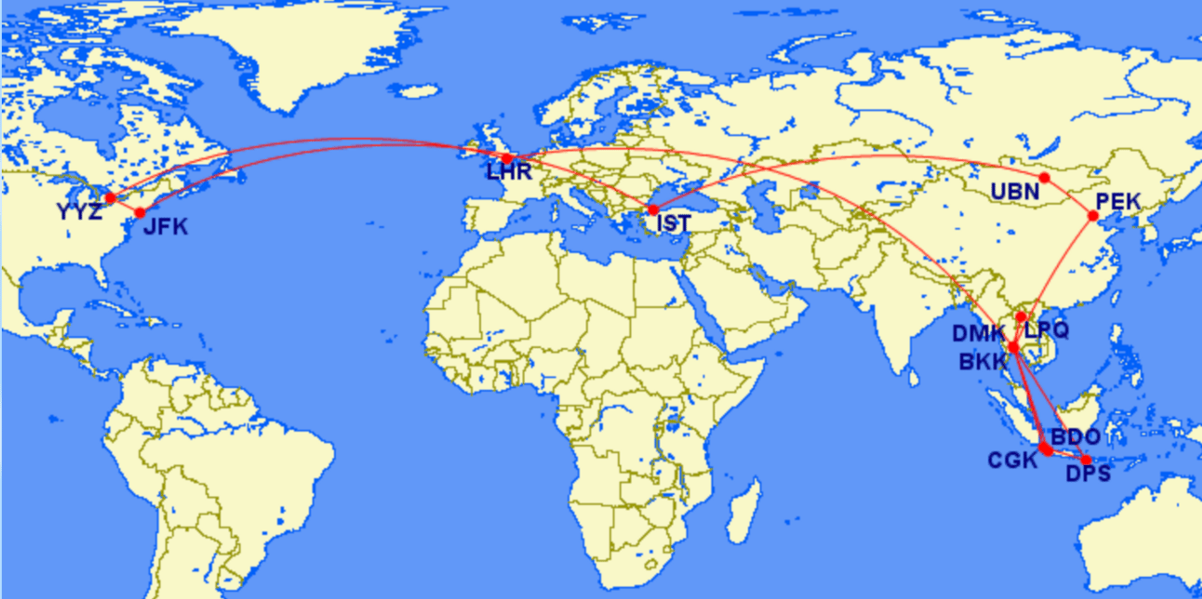 A map showing Mike's recent 9-week trip