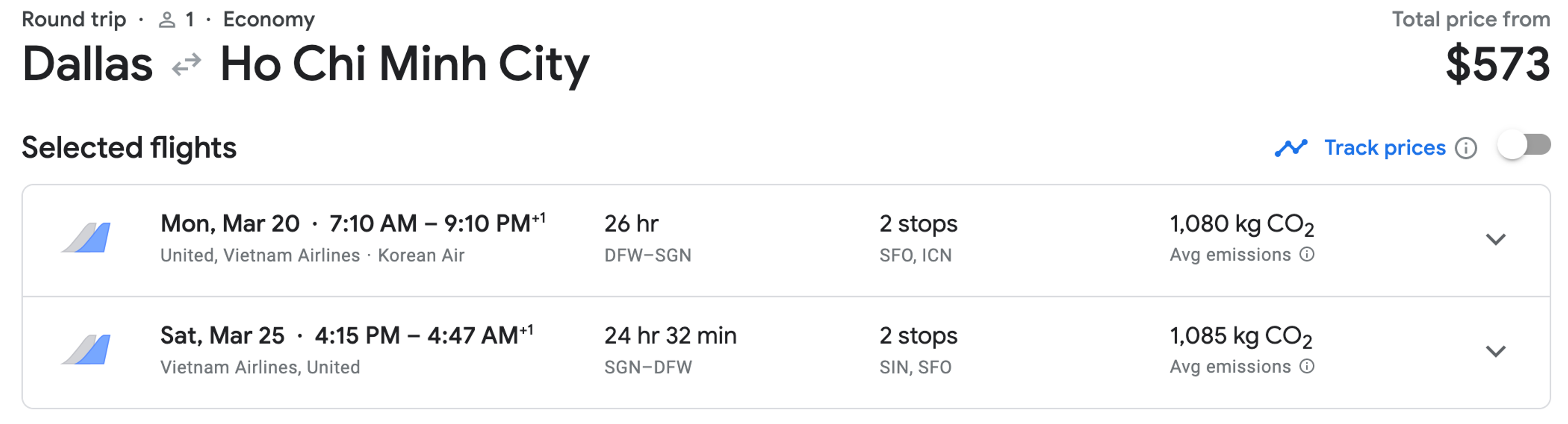 Sample Vietnam booking