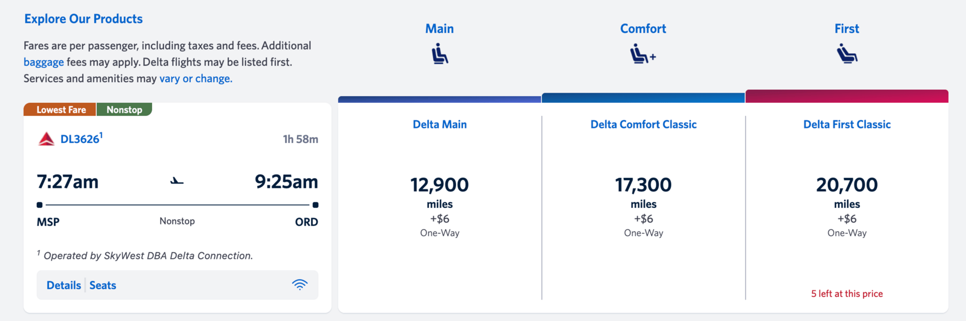 MSP-ORD with Delta miles