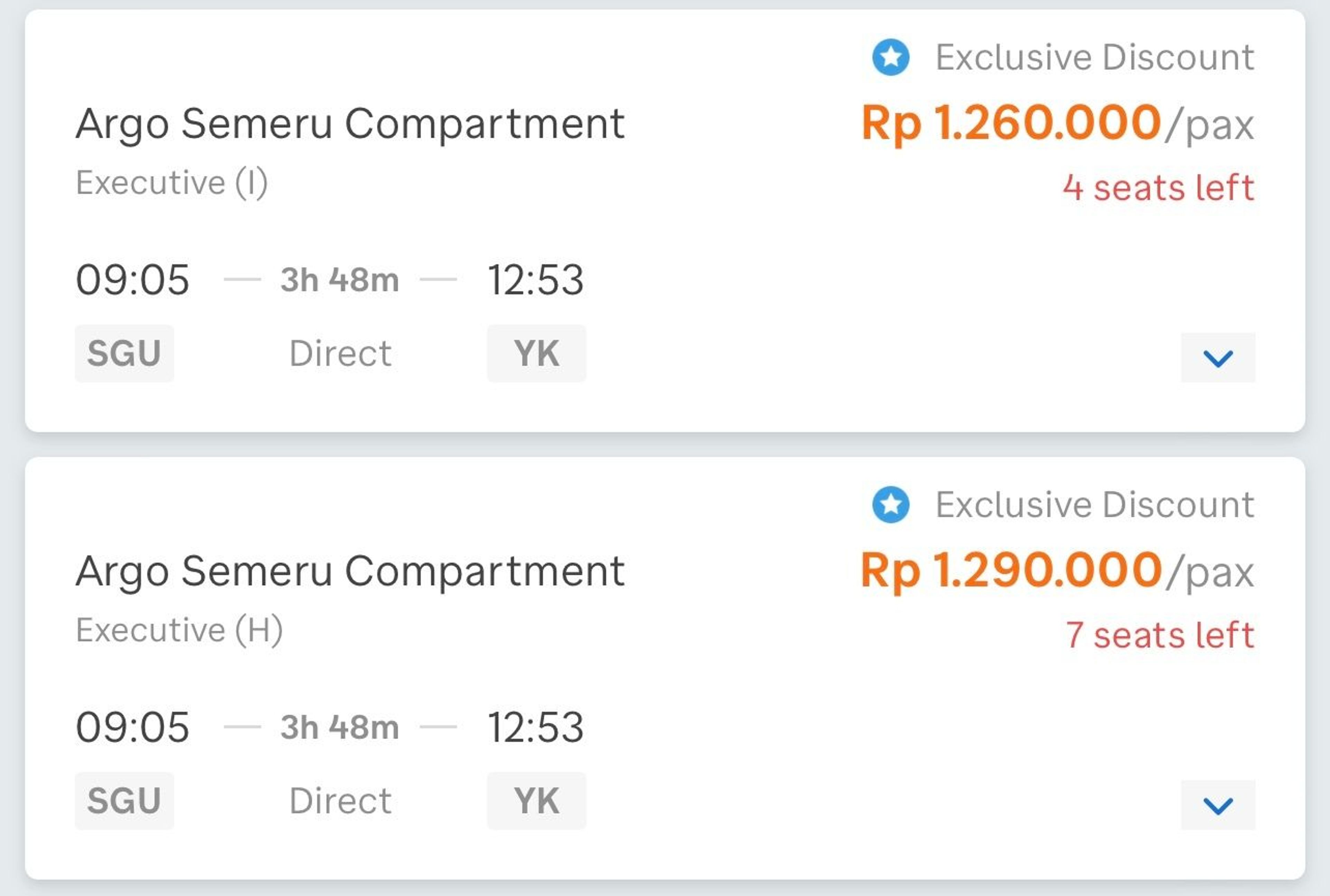 A screenshot from the booking page for the luxury-ass train Mike mentioned