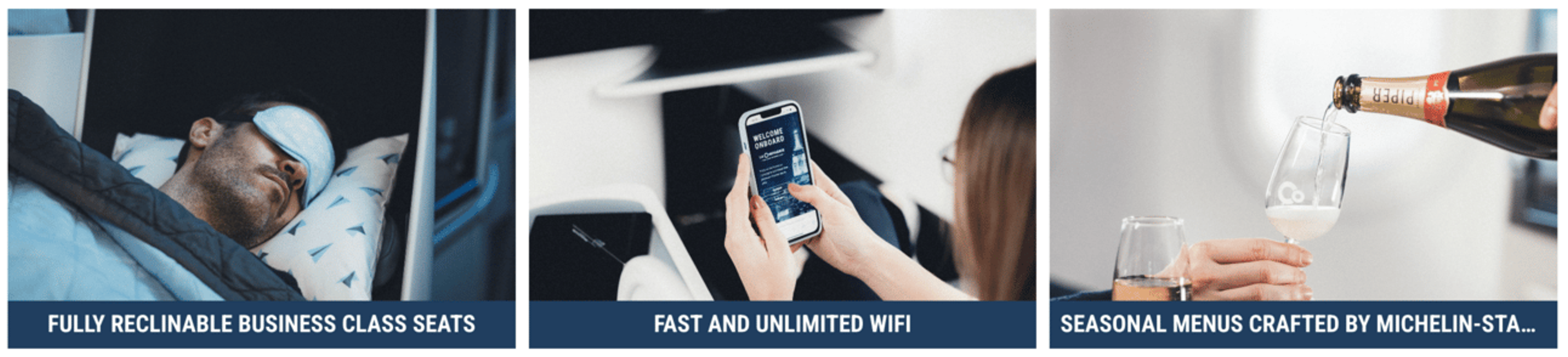 Features of La Compagnie's business-class seats