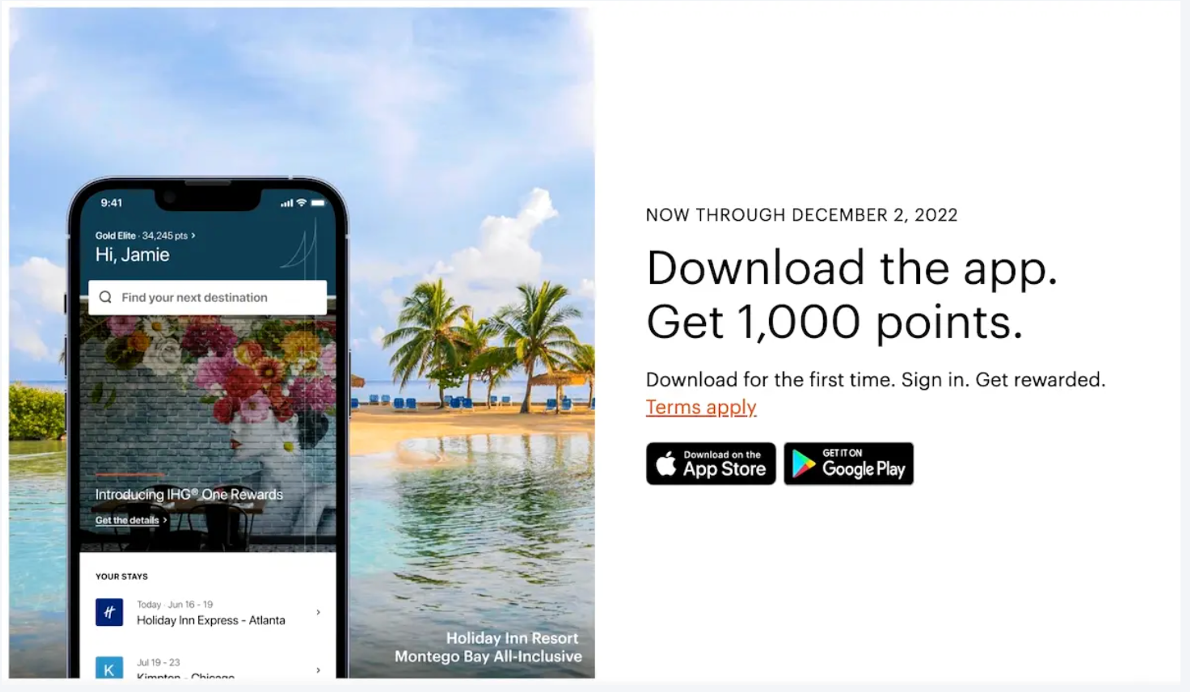 IHG free 1,000 points
