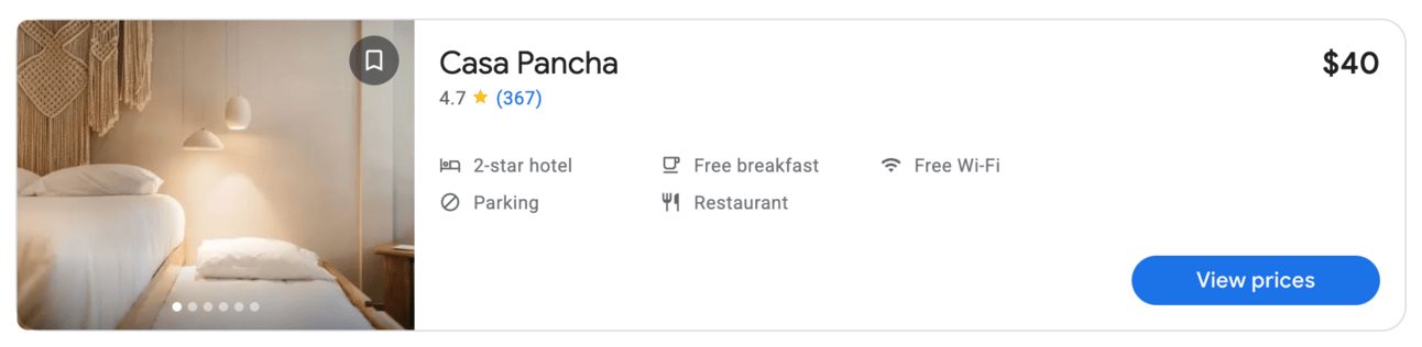Example of a budget-friendly hotel for $40 per night