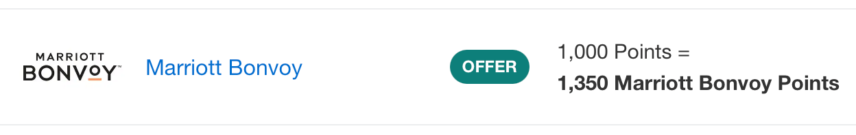 Transfer bonus to Marriott
