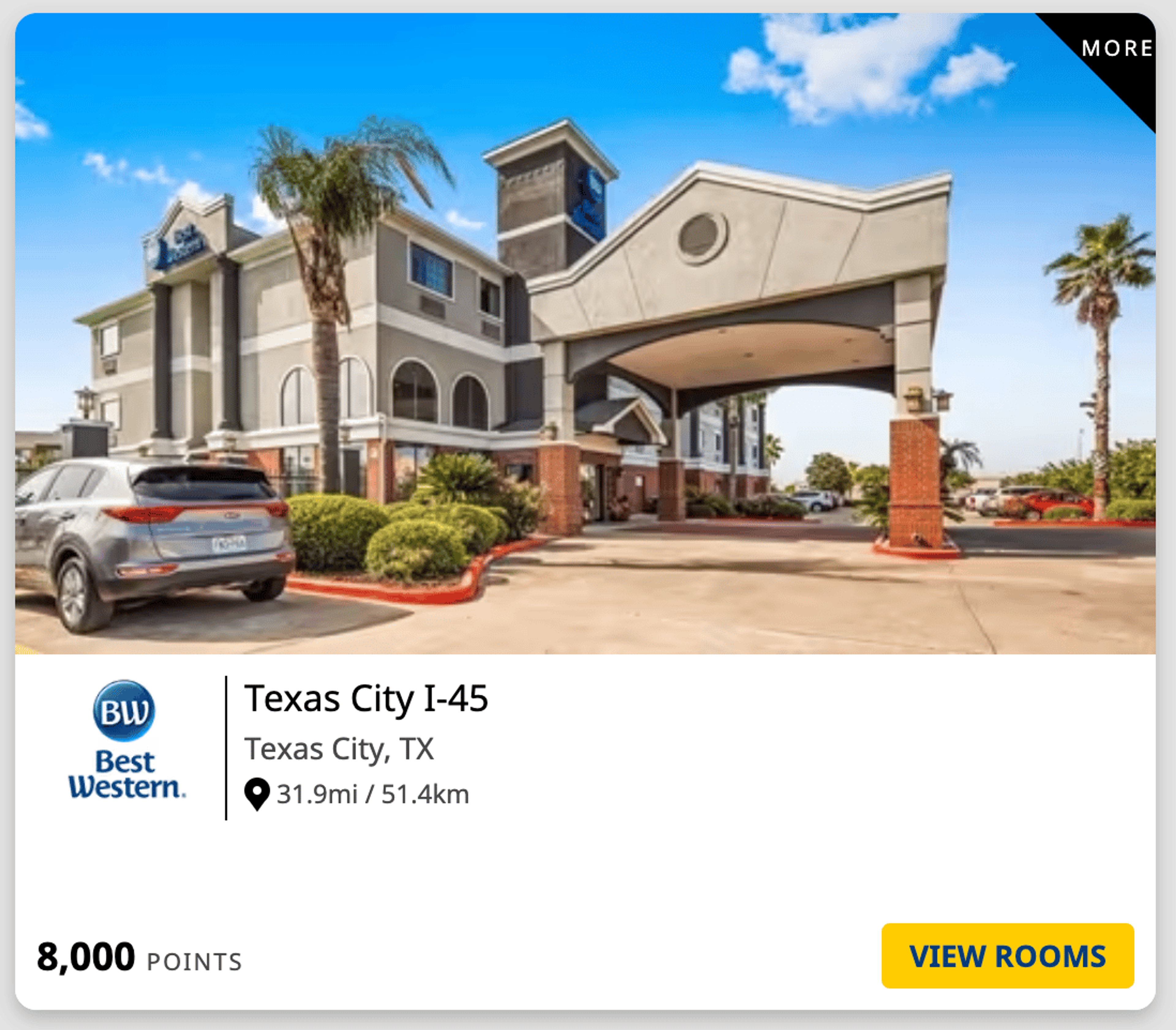 Cheap Best Western hotel for 8,000 points per night