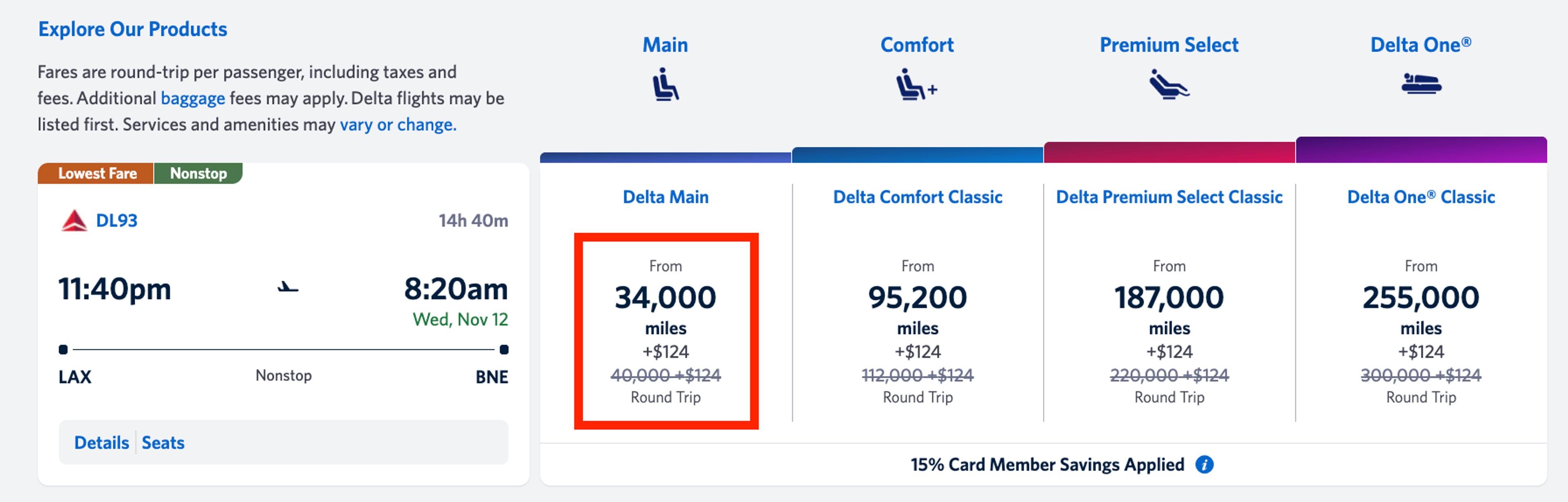 LAX-BNE round trip for 34,000 SkyMiles