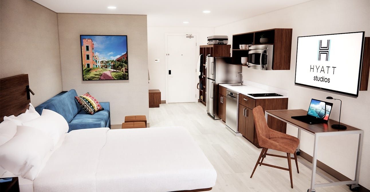 A promotional photo from Hyatt's newest brand, Hyatt Studios