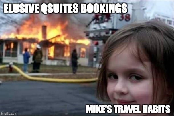 A meme about how Mike's Qsuite plans always get burned down