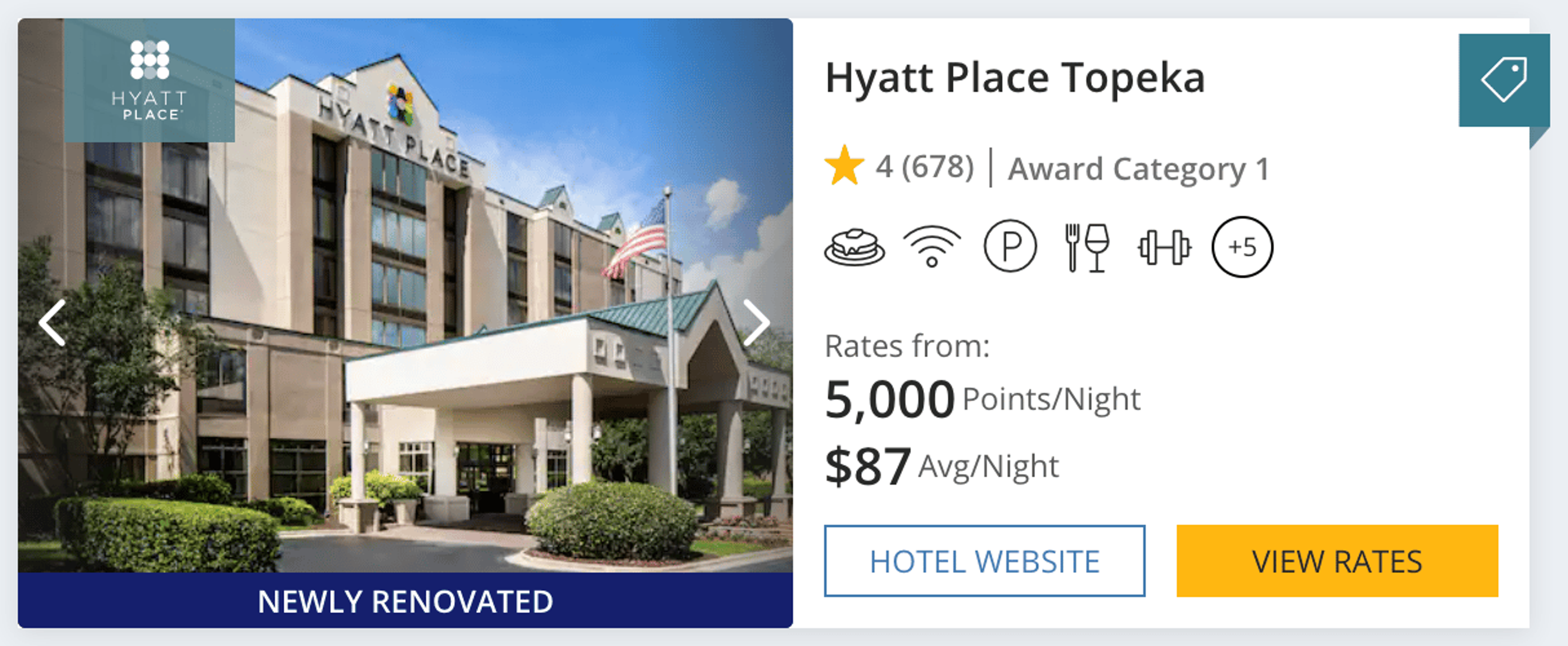 Hyatt Place Topeka for $87 per night