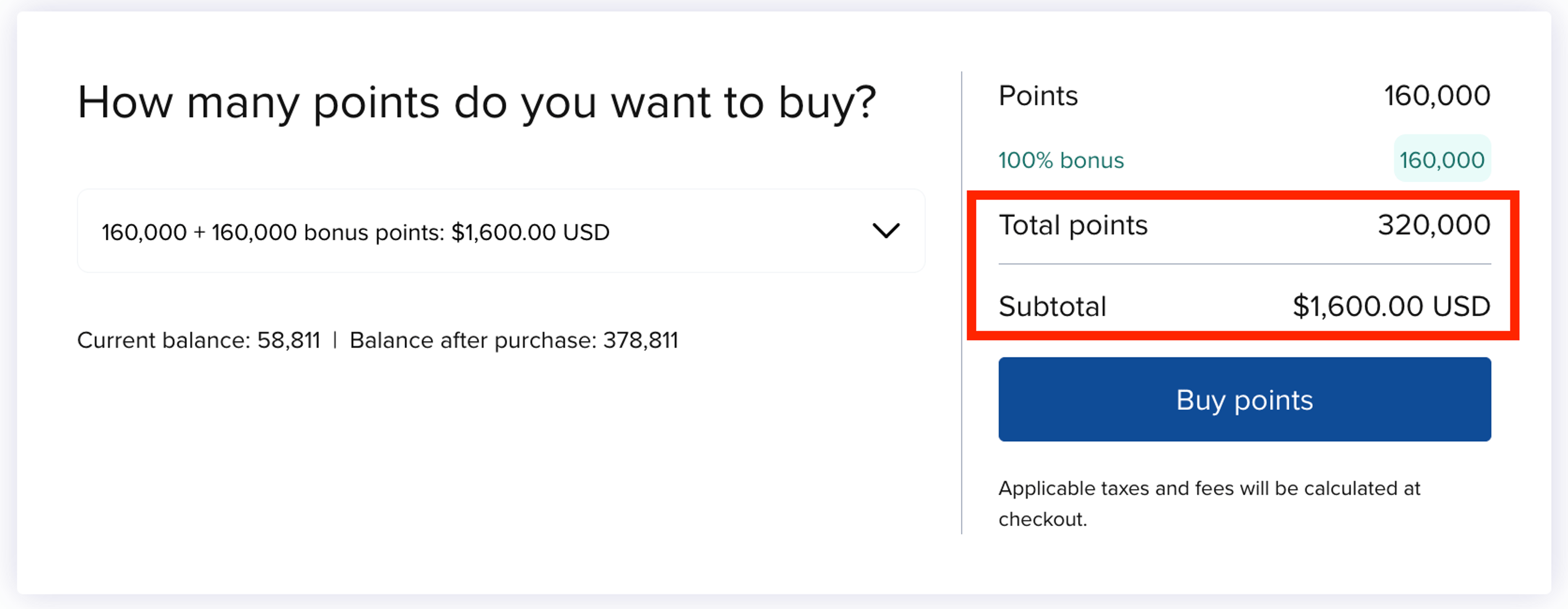 Buy 320,000 Hilton points for $1,600