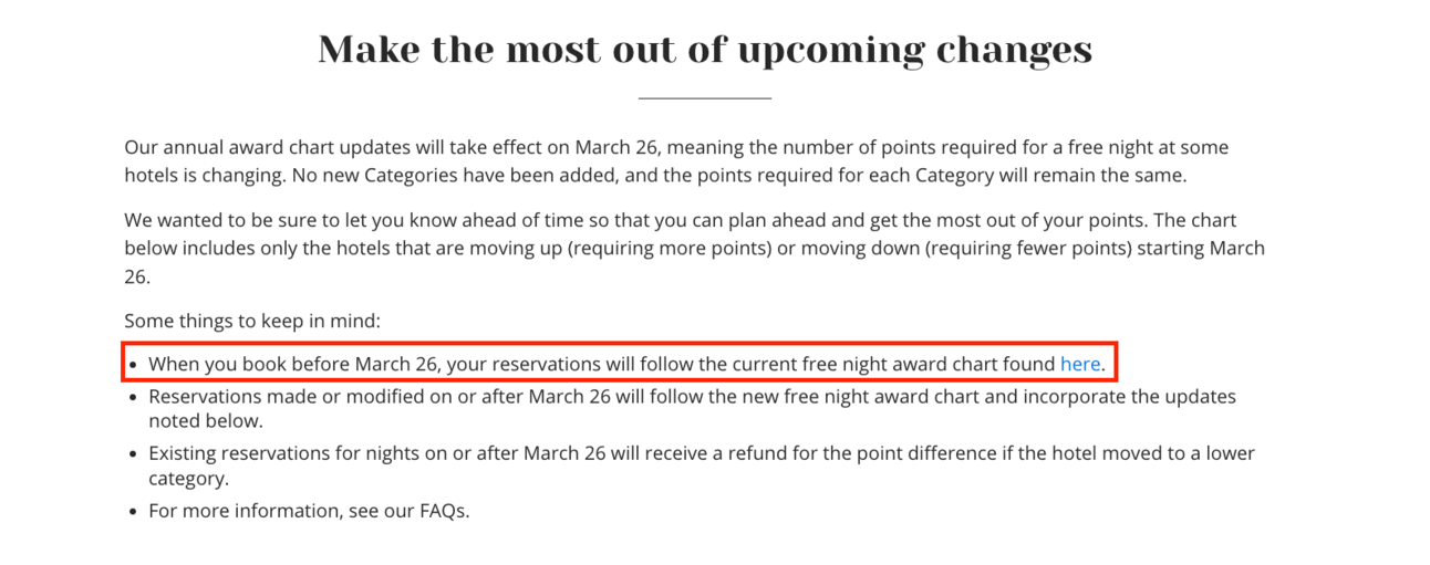 Screenshot showing Hyatt's terms to book before March 26th to receive current pricing