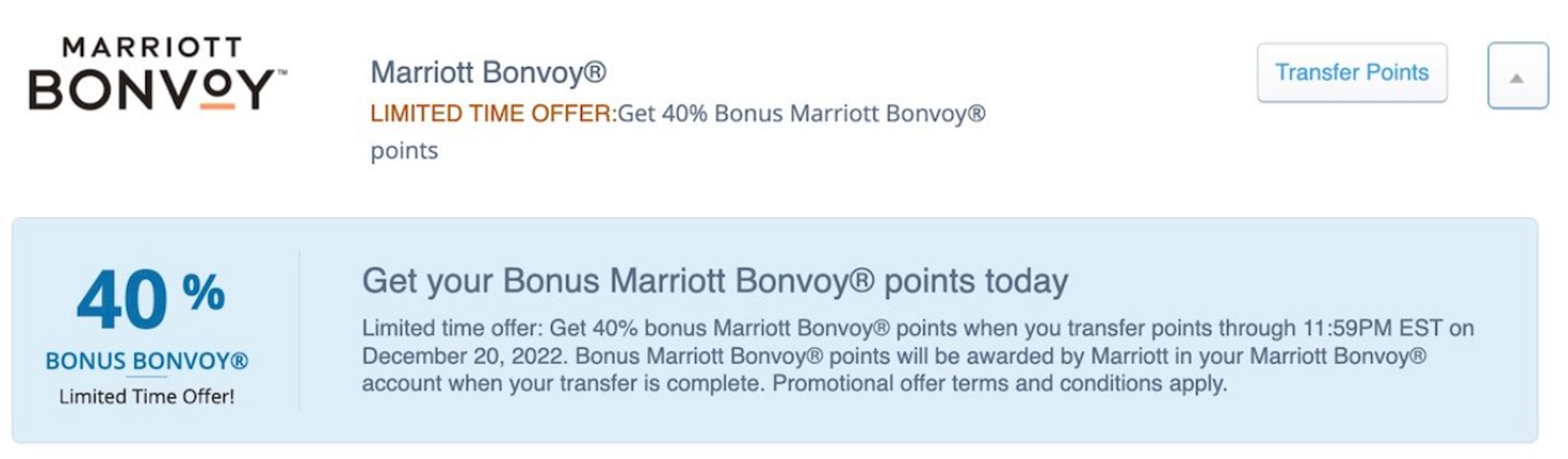 Marriott transfer bonus