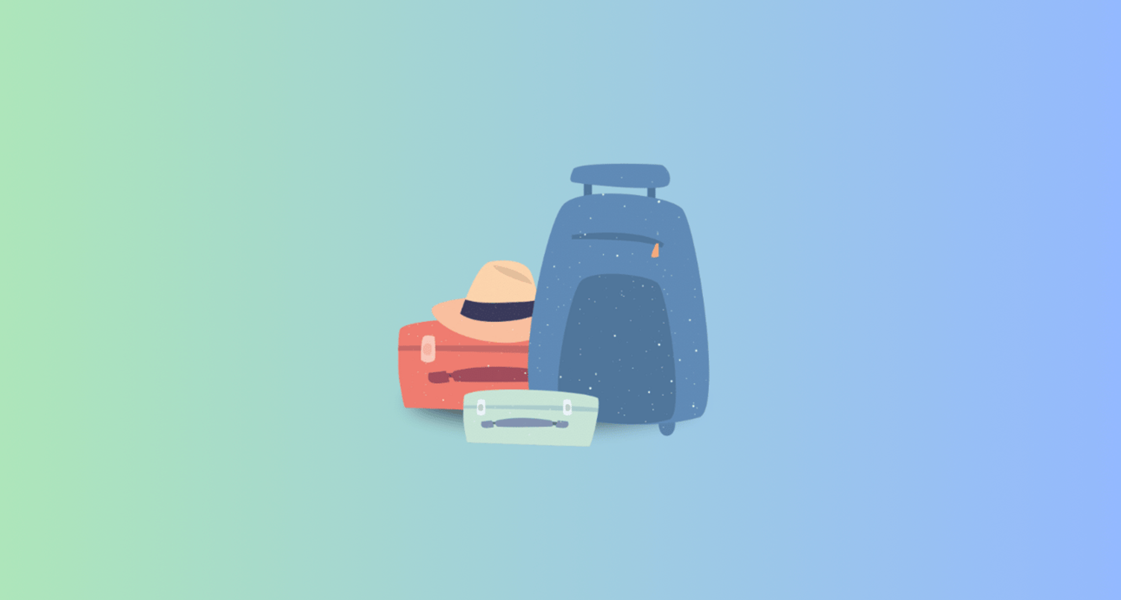 Backpack and suitcases