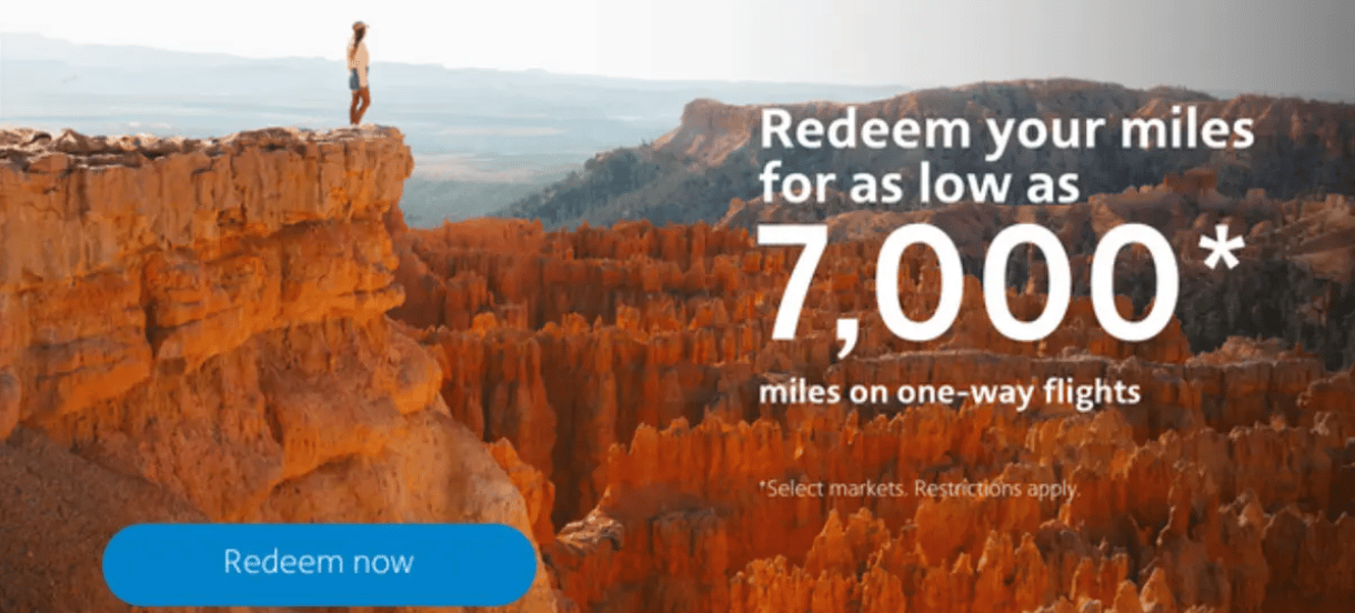 A screenshot from a recent AA email advertising flights starting at 7,000 miles