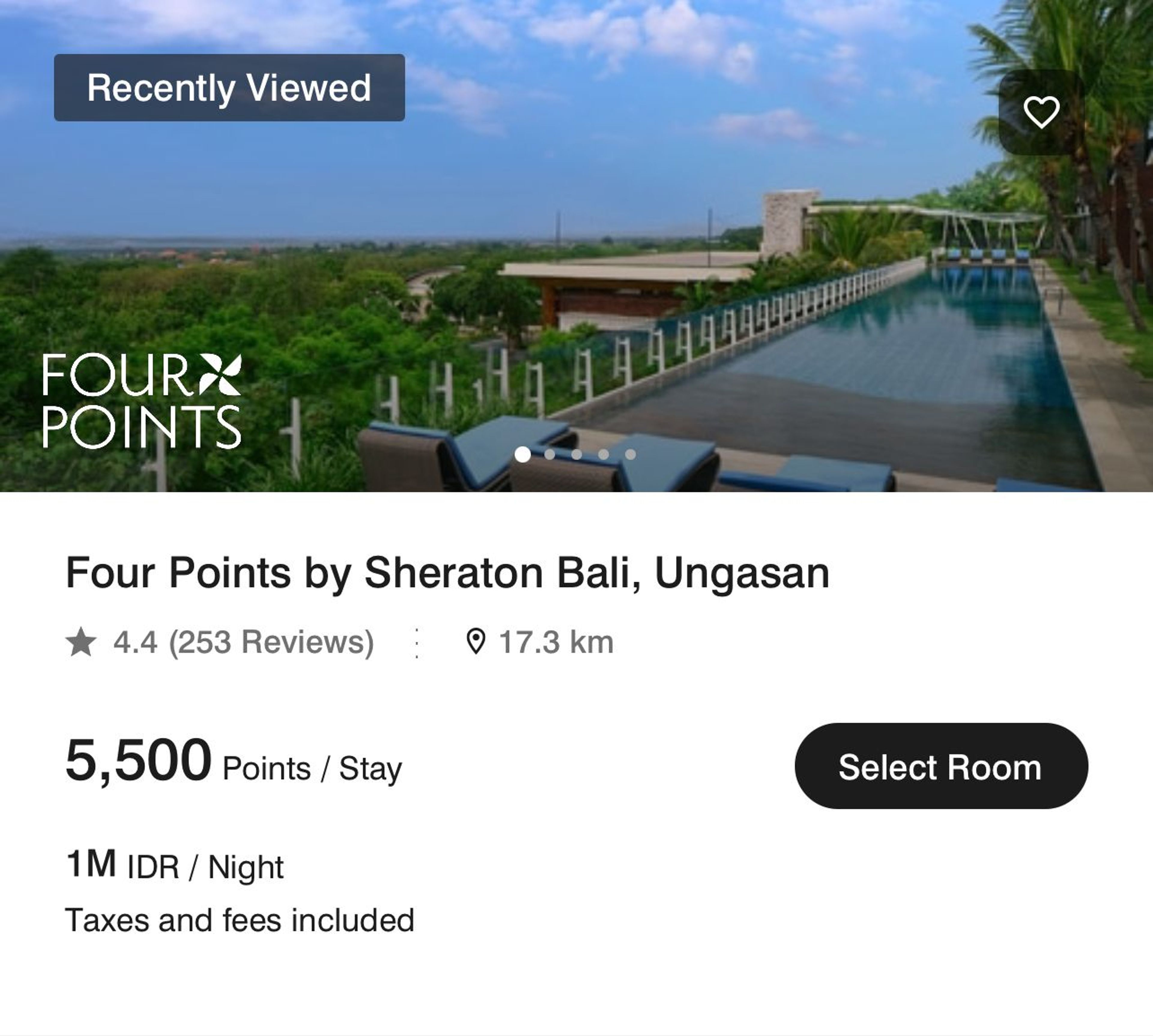 Example of a Marriott property for 5,500 points per night
