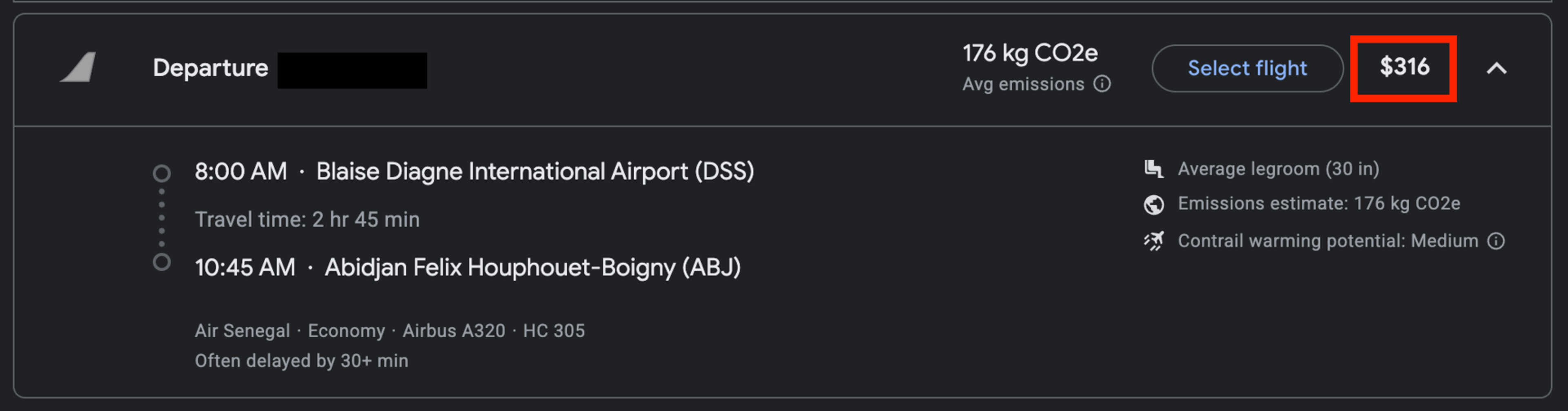Air Senegal flight