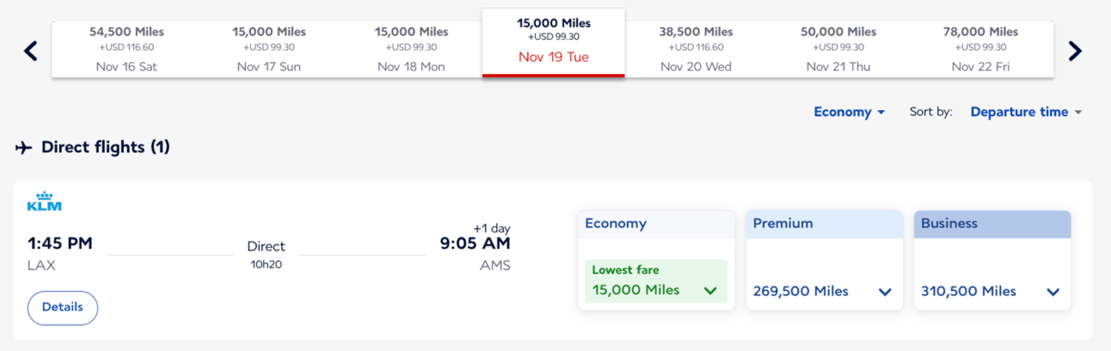 Fly from Los Angeles to Amsterdam for 15,000 Flying Blue miles