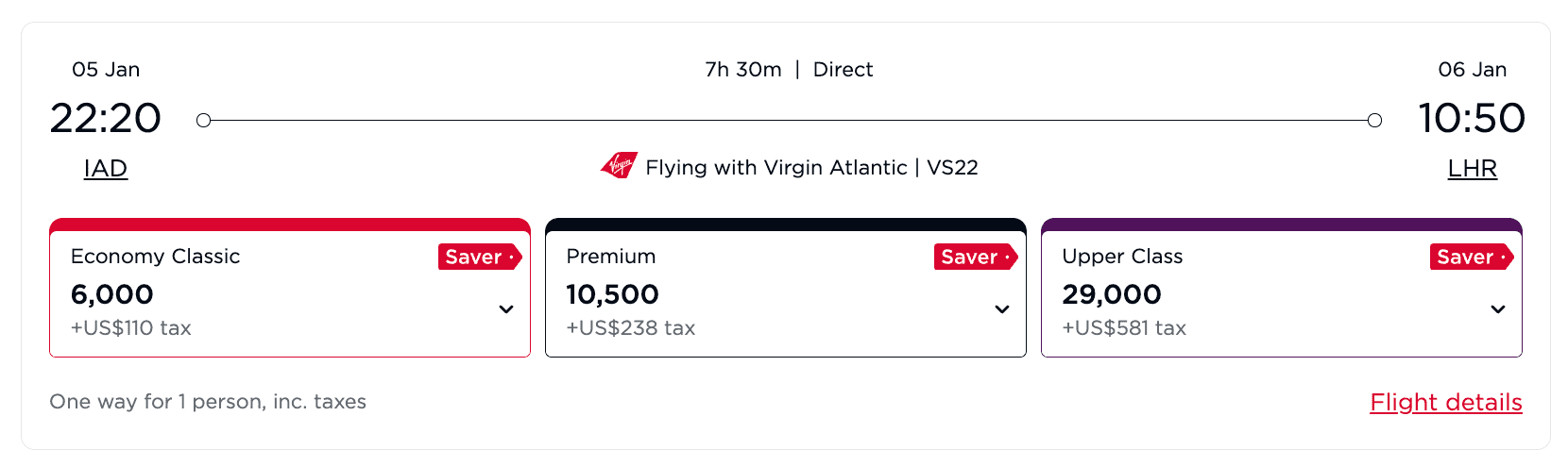 NYC to London for 6k miles