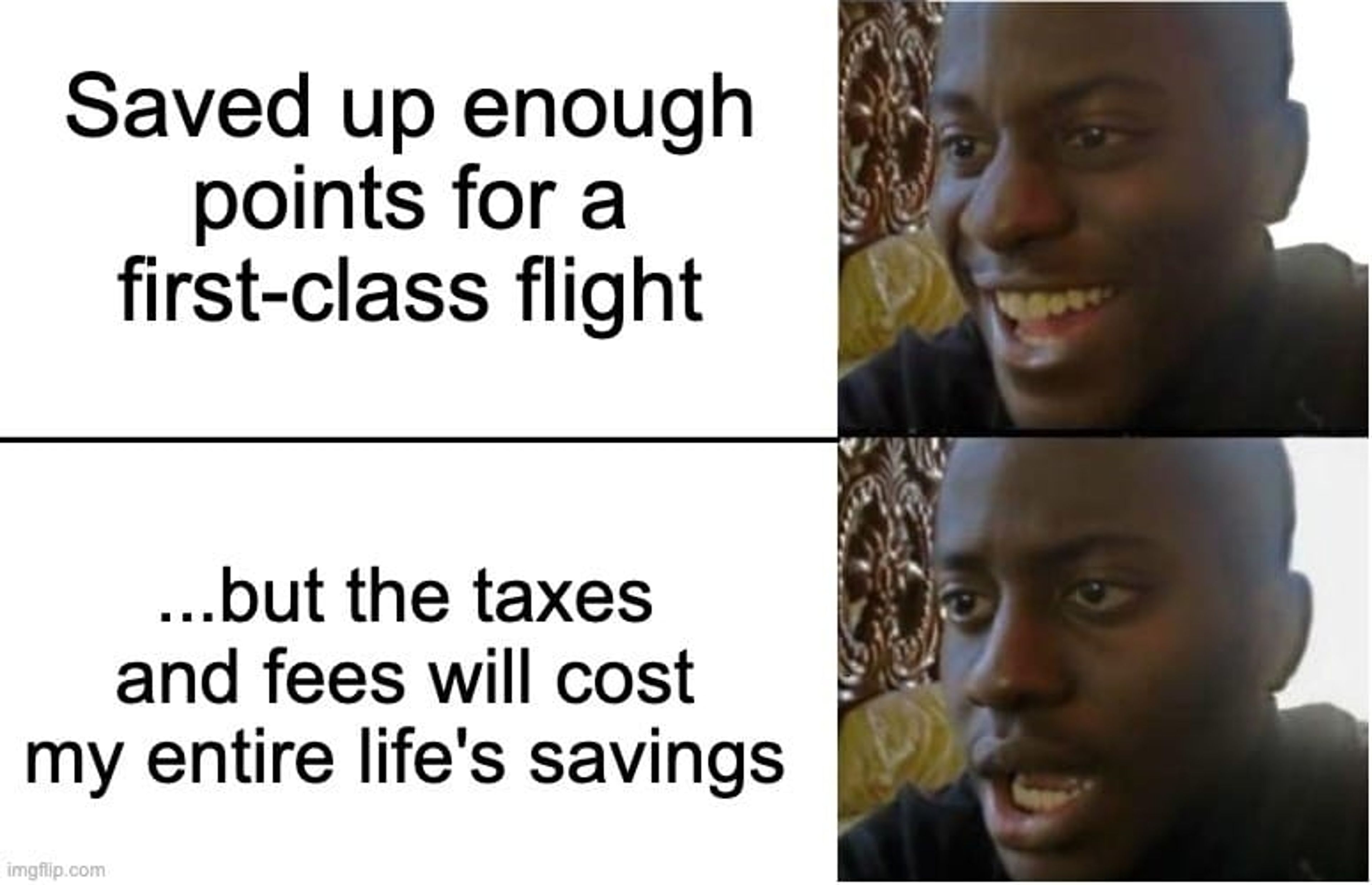 A meme about taxes and fees, and how they suck.