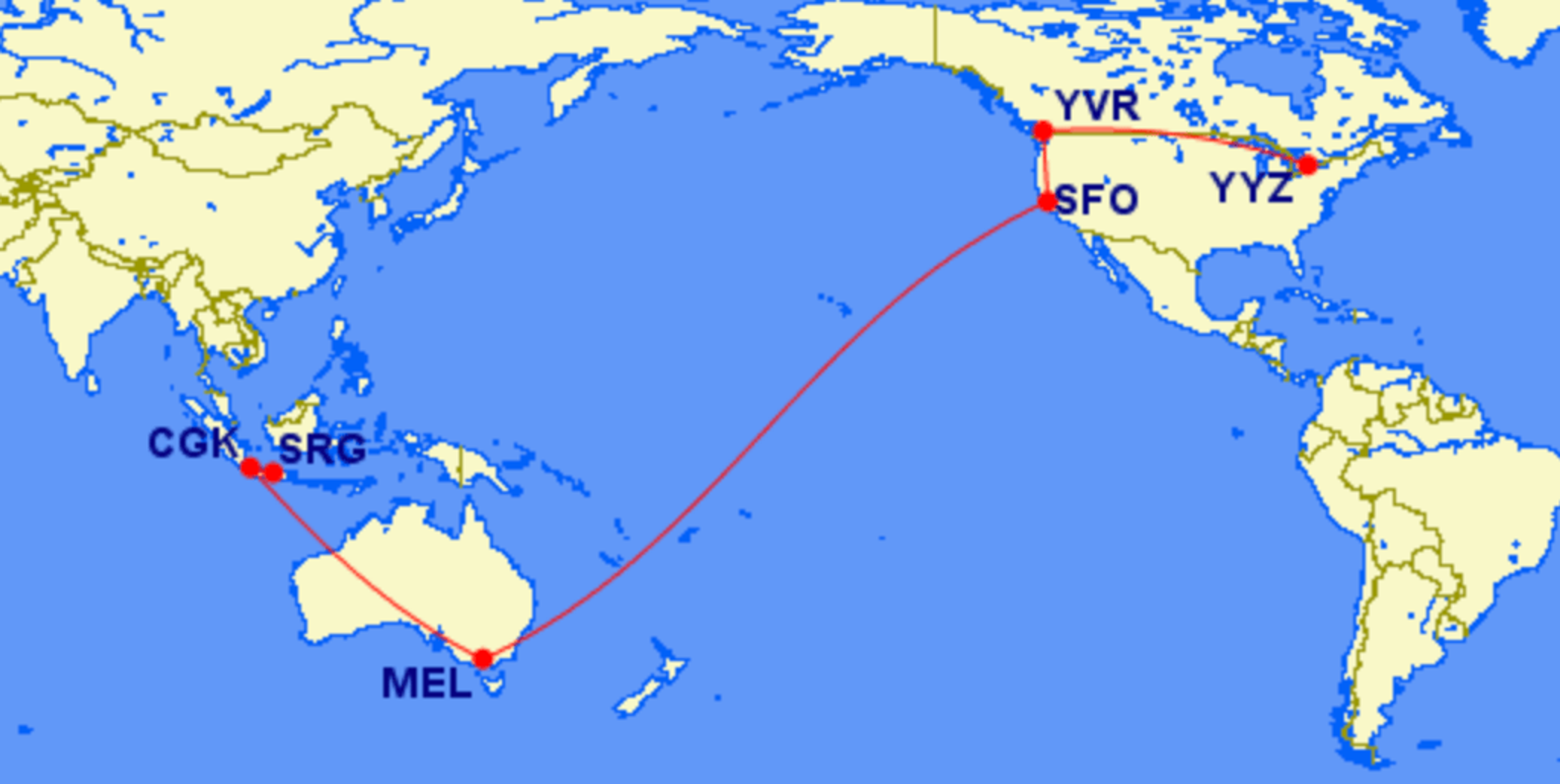Map of Mike's journey home