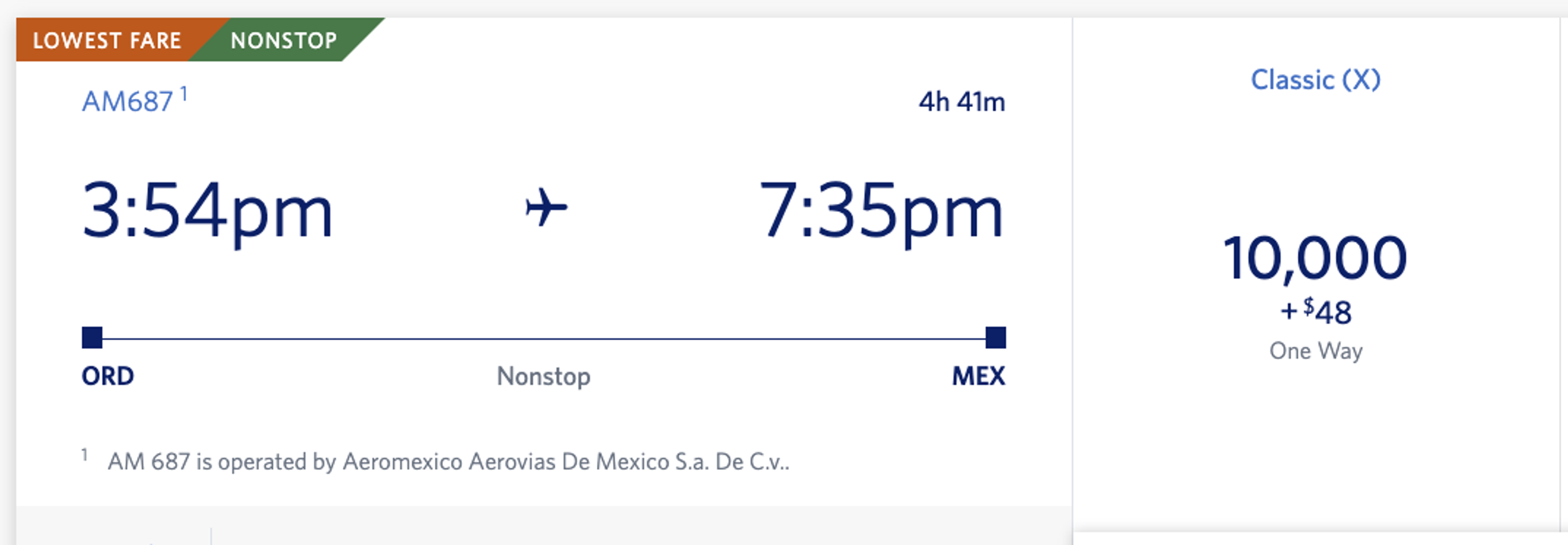 Chicago to Mexico City for 10,000 Delta miles
