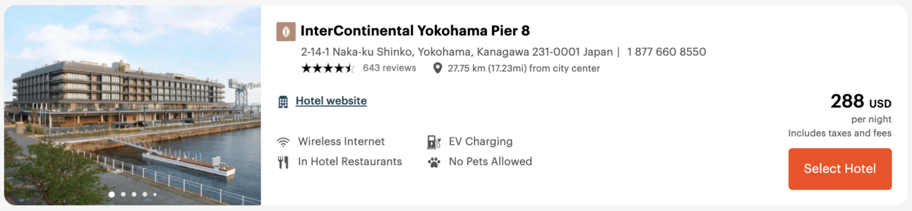 IHG booking in Yokohama, Japan