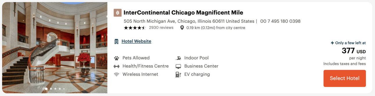 Intercontinental Chicago for $377