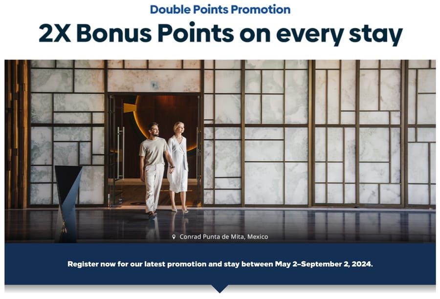 Hilton 2x bonus ponts promo