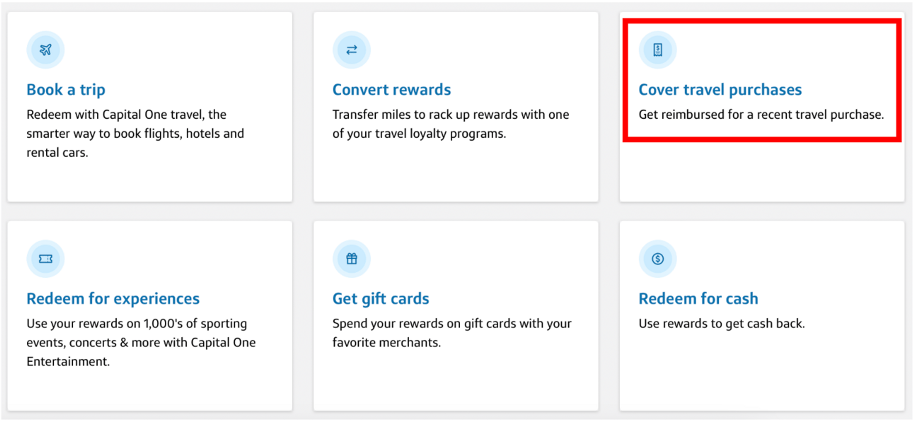 Screenshot from capitalonetravel.com