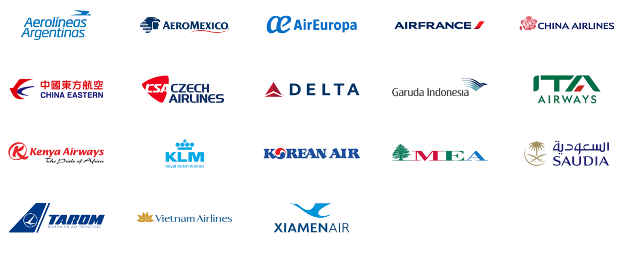 All SkyTeam Alliance Parnters