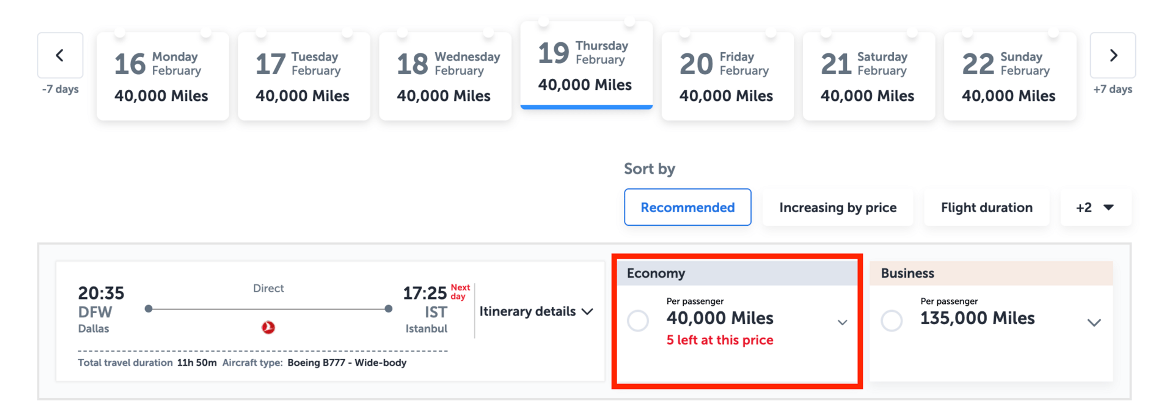 Dallas to Istanbul for 40,000 miles