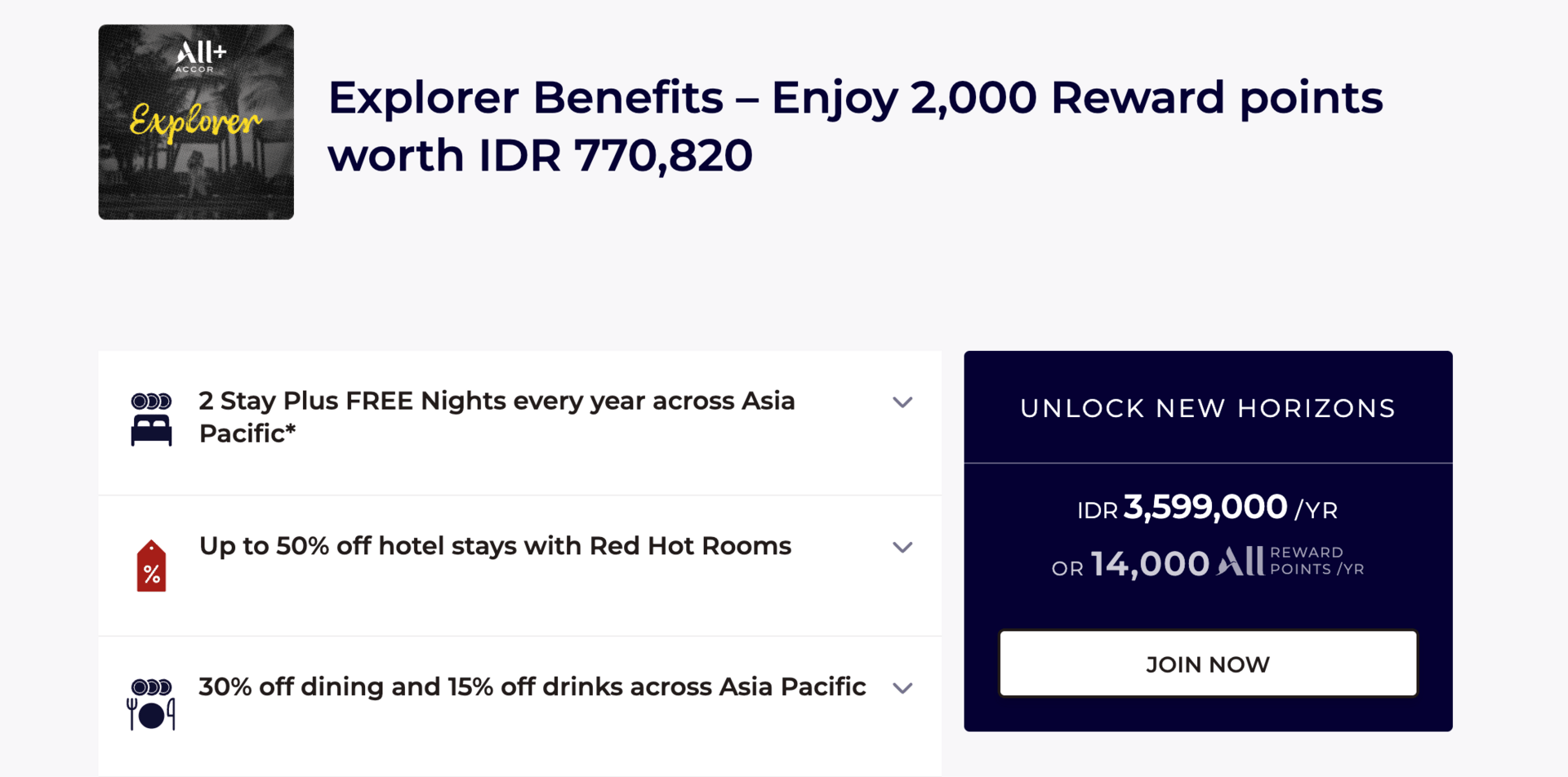 Accor Plus landing page