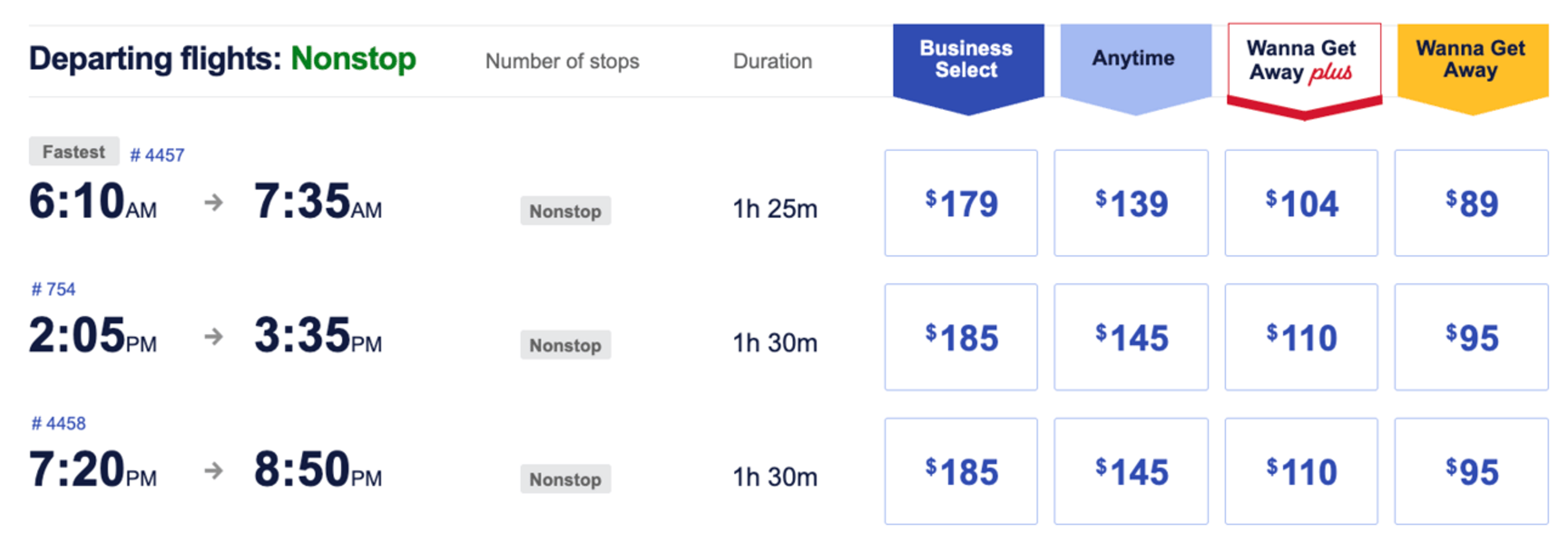 San Francisco to Los Angeles (cash)