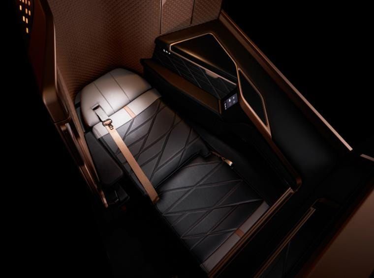 A photo of Starlux's business-class seat