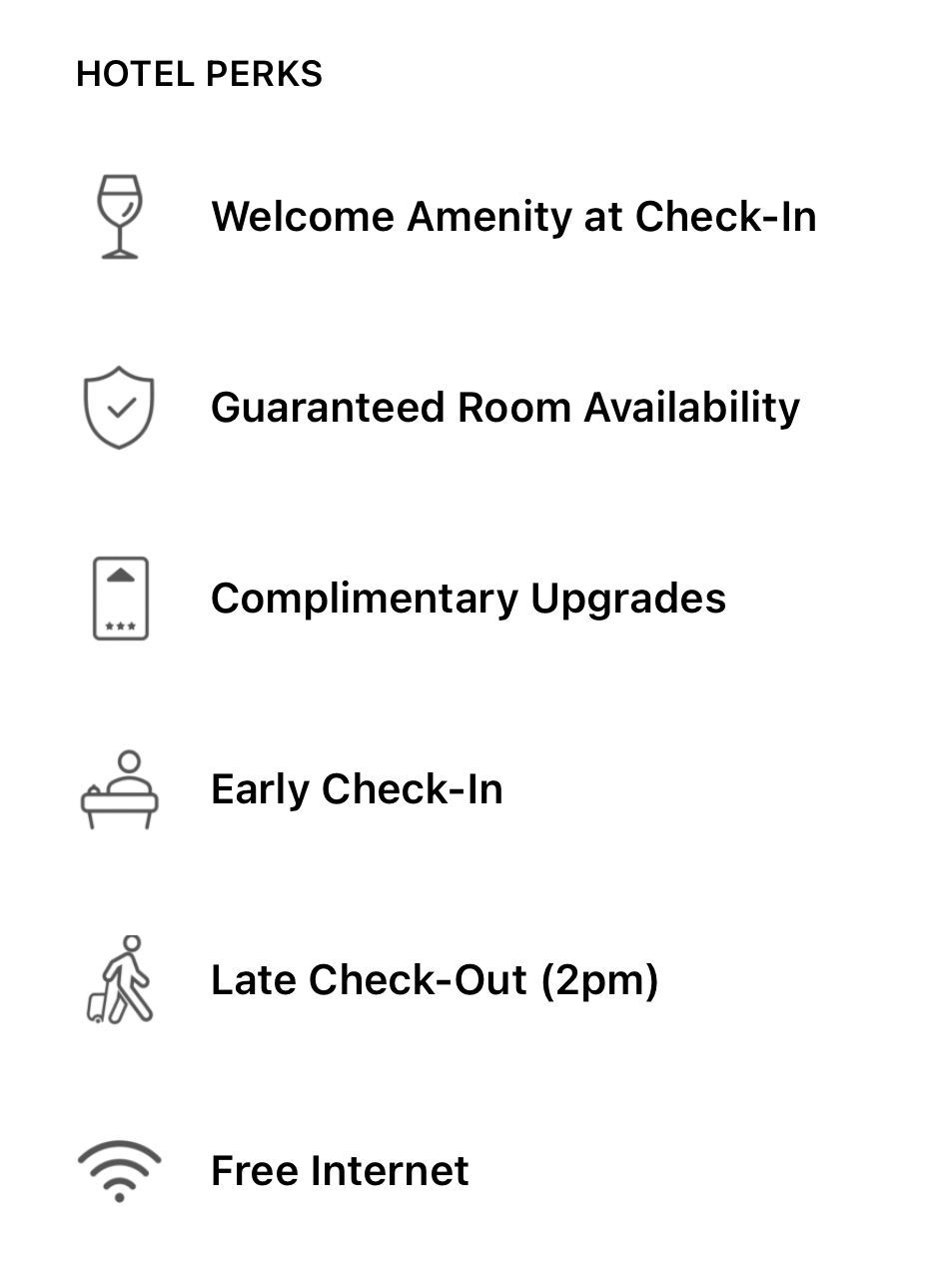 A list of all IHG diamond Elite Benefits