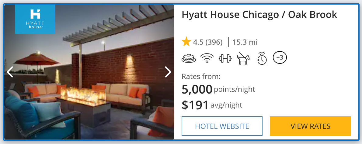 Hyatt sample booking