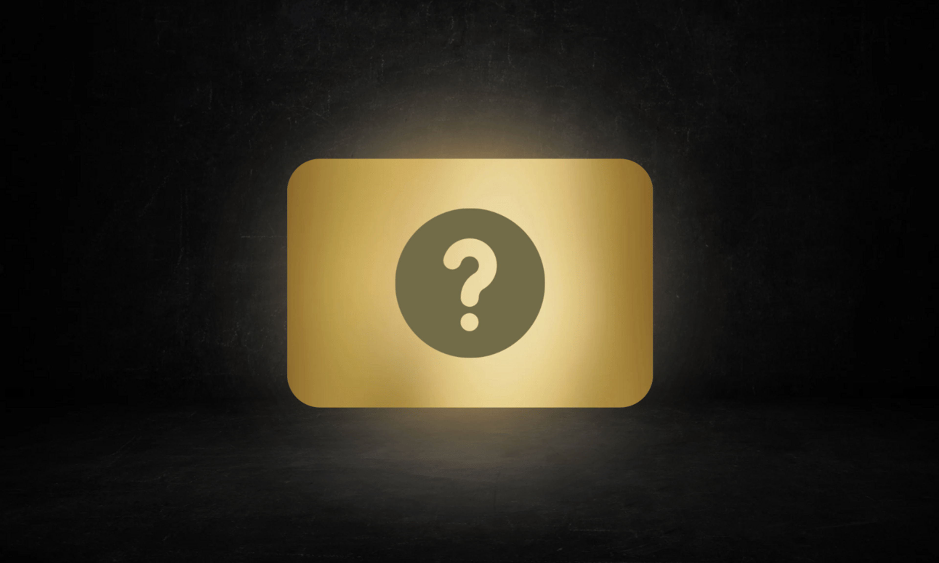 A black background with a gold card graphic
