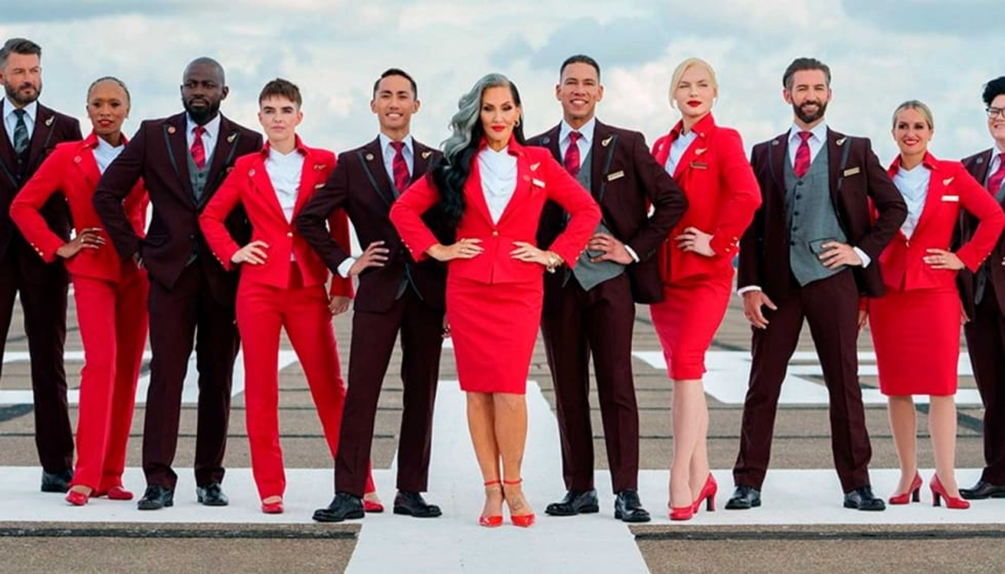 An image of Virgin Atlantic staff standing in uniform